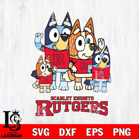 Rutgers Scarlet Knights Bluey & Bingo 7 Svg Eps Dxf Png File, NCAA svg, Digital Download, Instant Download