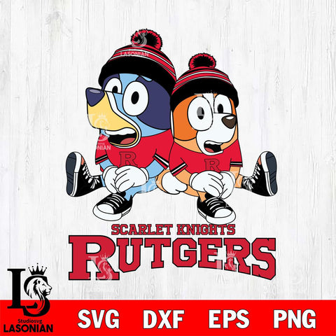 Rutgers Scarlet Knights Bluey & Bingo 8 Svg Eps Dxf Png File, NCAA svg, Digital Download, Instant Download