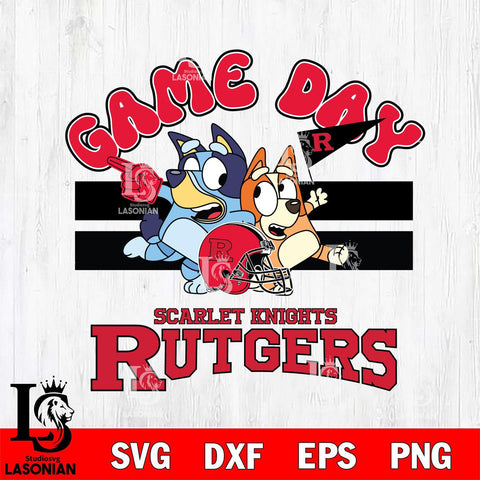 Rutgers Scarlet Knights Bluey & Bingo 9 Svg Eps Dxf Png File, NCAA svg, Digital Download, Instant Download