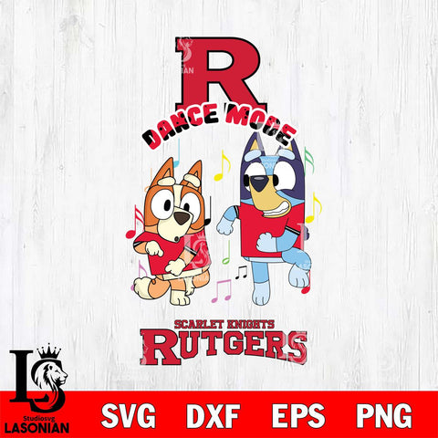 Rutgers Scarlet Knights Bluey Bingo Dance Mode Svg Eps Dxf Png File, NCAA svg, Digital Download, Instant Download