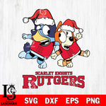 Rutgers Scarlet Knights Bluey Christmas Holiday Svg Eps Dxf Png File, Digital Download