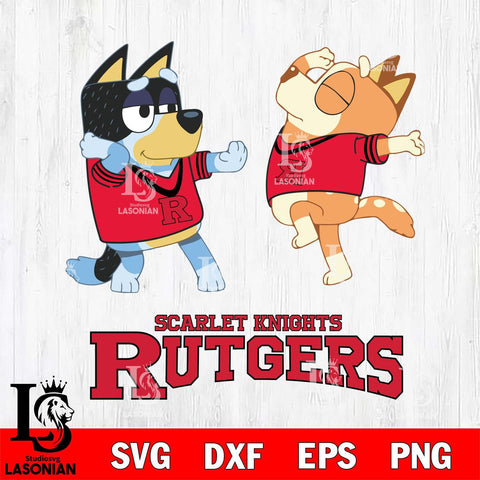 Rutgers Scarlet Knights Bluey Dance Svg Eps Dxf Png File, Digital Download, Instant Download