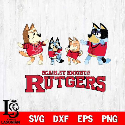 Rutgers Scarlet Knights Bluey Dance Squats Svg Eps Dxf Png File, Digital Download, Instant Download