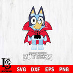 Rutgers Scarlet Knights Bluey Dracula Halloween Svg Eps Dxf Png File, Digital Download, Instant Download