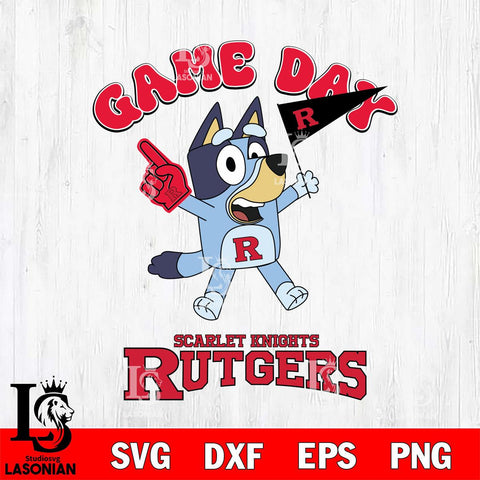 Rutgers Scarlet Knights Bluey Game Day Svg Eps Dxf Png File, Digital Download, Instant Download