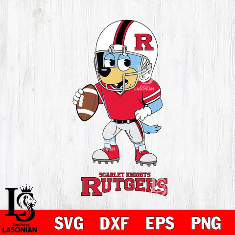 Rutgers Scarlet Knights Bluey rugby Svg Eps Dxf Png File, Digital Download ,Instant Download, Cricut File