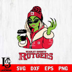 Rutgers Scarlet Knights Boujee Grinch Girls Christmas Cut Files Cricut, Svg Dxf Eps Png file, Digital download , Silhouette