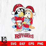 Rutgers Scarlet Knights Christmas Bluey Family Sport Cut Files,Bluey Cricut,Christmas Svg , Bluey svg , Digital Download, dxf eps png pdf file