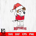 Rutgers Scarlet Knights Christmas Bluey Jack Sport Cut Files,Bluey Cricut,Christmas Svg , Bluey svg , Digital Download, dxf eps png pdf file