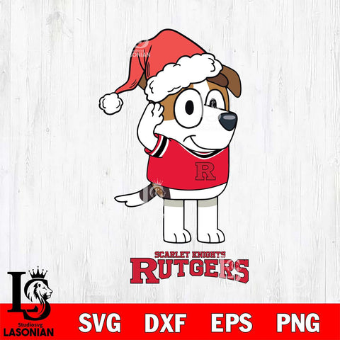 Rutgers Scarlet Knights Christmas Bluey Jack Sport Cut Files,Bluey Cricut,Christmas Svg , Bluey svg , Digital Download, dxf eps png pdf file