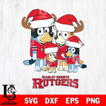 Rutgers Scarlet Knights Christmas Bluey Santa Family Cut Files,Bluey Cricut,Christmas Svg , Bluey svg , Digital Download, dxf eps png pdf file