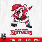 Rutgers Scarlet Knights Dabbing Santa Claus Ugly Christmas Svg dxf eps png pdf file,NCAA svg,Digital Download,Cricut file