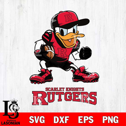 Rutgers Scarlet Knights Donal Duck Disney, Svg Eps Dxf Png File, Digital Download