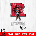 Rutgers Scarlet Knights Fan Girl Svg Eps Dxf Png File, Digital Download, Instant Download