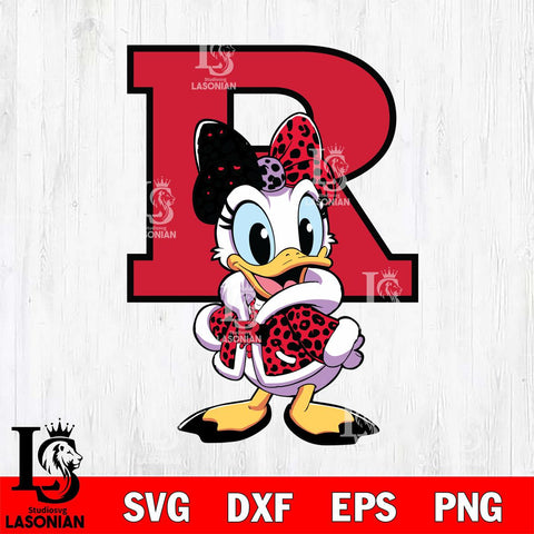 Rutgers Scarlet Knights Fancy Daisy Duck Disney Svg Eps Dxf Png File, Digital Download, Instant Download