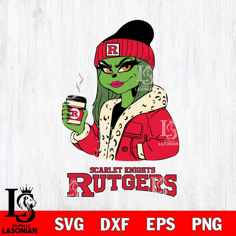 Rutgers Scarlet Knights Girls Grinch Bougie Svg Eps Dxf Png File, Digital Download, Instant Download