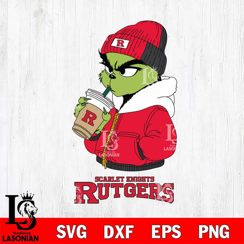 Rutgers Scarlet Knights Grinch Bougie Christmas Cut Files Cricut, Svg Dxf Eps Png file, Digital download , Silhouette