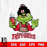 Rutgers Scarlet Knights Grinch with coffee Svg Eps Dxf Png File, Digital Download, Instant Download