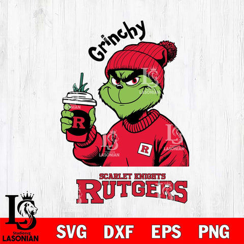 Rutgers Scarlet Knights Grinchy Bougie Christmas Cut Files Cricut, Svg Dxf Eps Png file, Digital download , Silhouette