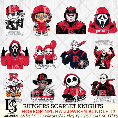 Rutgers Scarlet Knights Halloween Bundle 12 SVG Svg Eps Dxf Png File, NCAA bundle svg, Digital Download, Instant Download