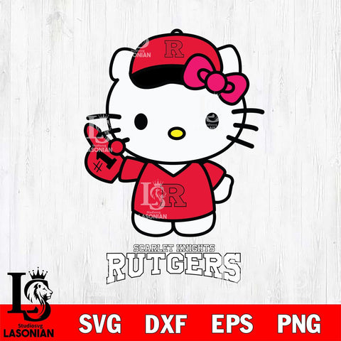 Rutgers Scarlet Knights Hello Kitty Best Fan Svg Eps Dxf Png File, Digital Download, Instant Download