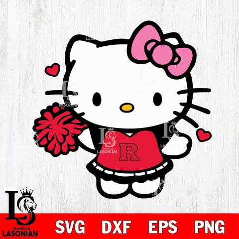 Rutgers Scarlet Knights Hello Kitty Cheerleader 6 Svg Eps Dxf Png File, Digital Download, Instant Download