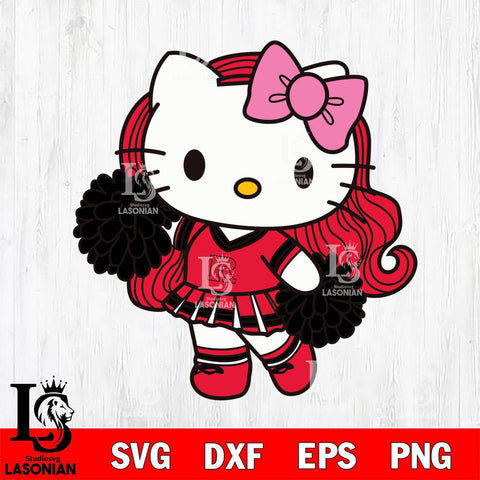 Rutgers Scarlet Knights Hello Kitty Cheerleader 7 Svg Eps Dxf Png File, Digital Download, Instant Download