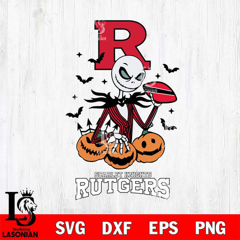 Rutgers Scarlet Knights Jack Skellington 2 halloween Svg Eps Dxf Png File, NCAA svg, Digital Download, Instant Download