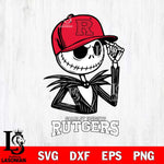 Rutgers Scarlet Knights Jack Skellington 3 Halloween Svg Eps Dxf Png File, NCAA svg, Digital Download, Instant Download