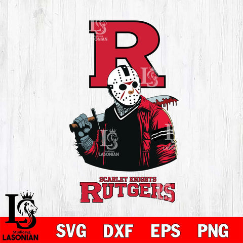 Rutgers Scarlet Knights Jason Voorhees 10 Svg Eps Dxf Png File, Digital Download