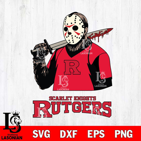 Rutgers Scarlet Knights Jason Voorhees 11 Svg Eps Dxf Png File, Digital Download