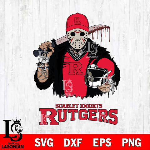 Rutgers Scarlet Knights Jason Voorhees 2 Svg Eps Dxf Png File, Digital Download