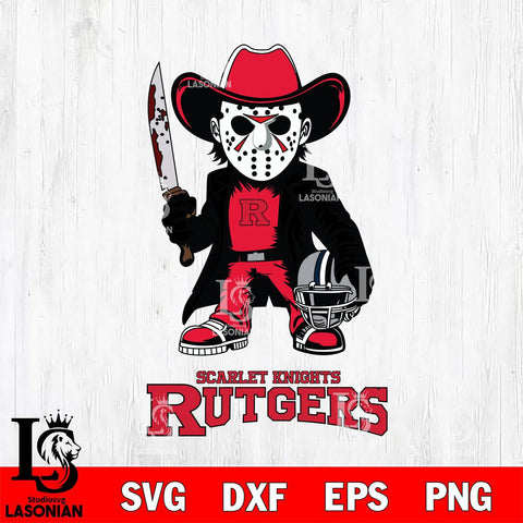 Rutgers Scarlet Knights Jason Voorhees 3 Svg Eps Dxf Png File, Digital Download