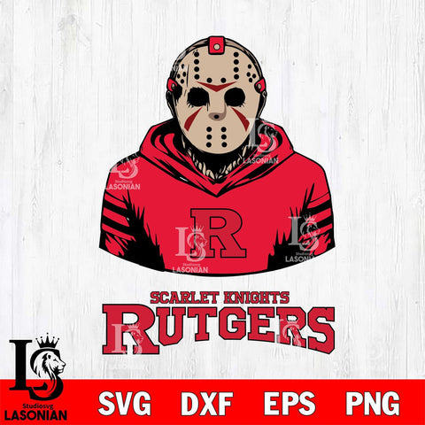 Rutgers Scarlet Knights Jason Voorhees 4 Svg Eps Dxf Png File, Digital Download