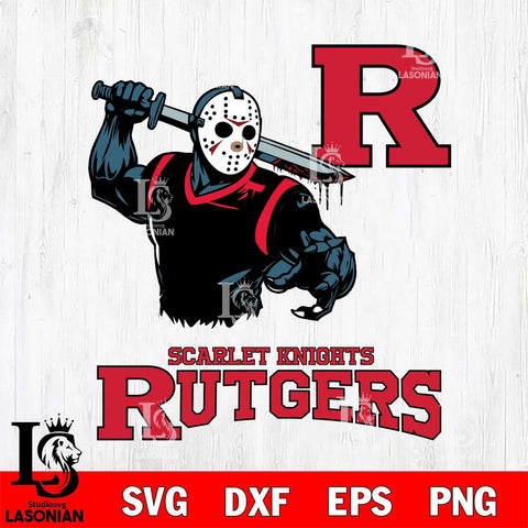 Rutgers Scarlet Knights Jason Voorhees 5 Svg Eps Dxf Png File, Digital Download