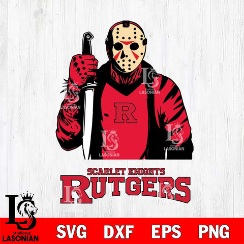 Rutgers Scarlet Knights Jason Voorhees 6 Svg Eps Dxf Png File, Digital Download