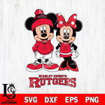 Rutgers Scarlet Knights Mickey Minnie Mouse Cute Football Svg Eps Dxf Png File, NCAA svg , File Cut , Digital Download , Instant Download, Cut Svg Files