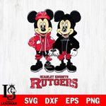 Rutgers Scarlet Knights Mickey Minnie Mouse Football Svg Eps Dxf Png File, NCAA svg , File Cut , Digital Download , Instant Download, Cut Svg Files