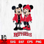 Rutgers Scarlet Knights Mickey Minnie Mouse Rugby Svg Eps Dxf Png File, NCAA svg , File Cut , Digital Download , Instant Download, Cut Svg Files