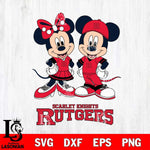 Rutgers Scarlet Knights Mickey Minnie Mouse rugby ball Svg Eps Dxf Png File, NCAA svg , File Cut , Digital Download , Instant Download, Cut Svg Files