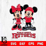 Rutgers Scarlet Knights Mickey Minnie Rugby ball Svg Eps Dxf Png File, NCAA svg , File Cut , Digital Download , Instant Download, Cut Svg Files