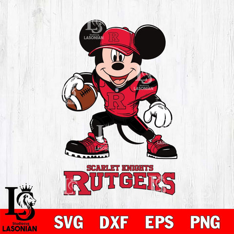 Rutgers Scarlet Knights Mikey Mouse Disney, Svg Eps Dxf Png File, Digital Download