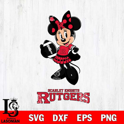 Rutgers Scarlet Knights Minnie Mouse, Svg Eps Dxf Png File, Digital Download