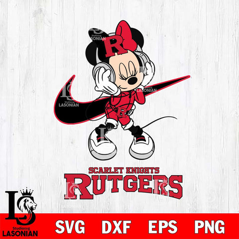 Rutgers Scarlet Knights Minnie Mouse Dancing NIKE, Svg Eps Dxf Png File, Digital Download