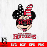 Rutgers Scarlet Knights Minnie Mouse Love 2, Svg Eps Dxf Png File, Digital Download