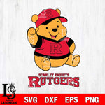 Rutgers Scarlet Knights Pooh Bear Disney, Svg Eps Dxf Png File, Digital Download