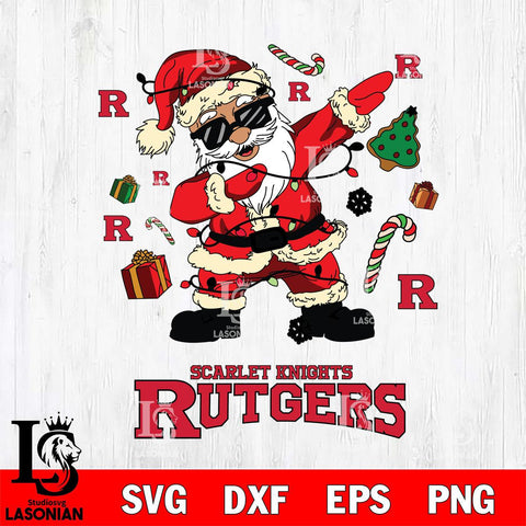 Rutgers Scarlet Knights Santa Claus Football Svg dxf eps png pdf file,NCAA svg,Digital Download,Cricut file