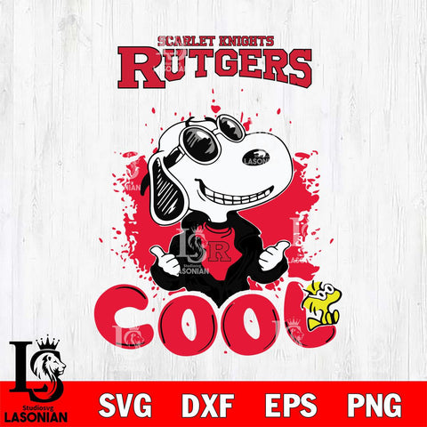 Rutgers Scarlet Knights Snoopy Sport 7 Svg Eps Dxf Png File, Digital Download