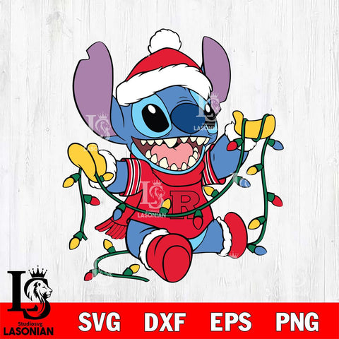 Rutgers Scarlet Knights Stitch Christmas Lights Svg Eps Dxf Png File, Digital Download, Instant Download