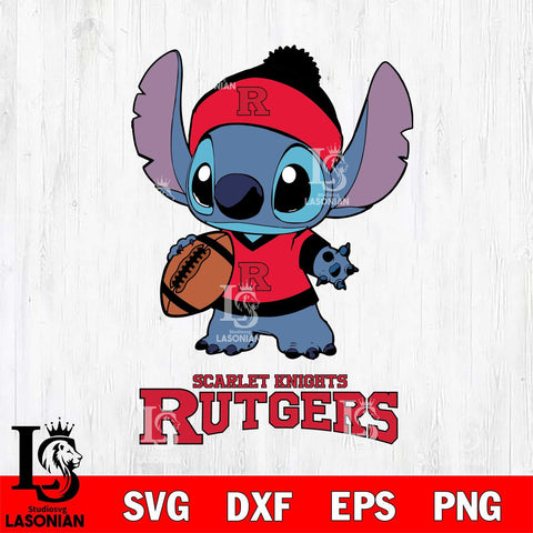 Rutgers Scarlet Knights Stitch Disney, Svg Eps Dxf Png File, Digital Download